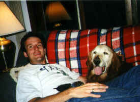 Tim & Sampson on Couch