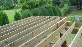 Joists view from inside the house