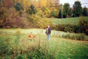 Bailey and Cathy Play in the Back Yard