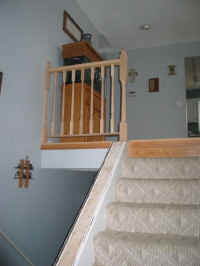 Finished upper railing
