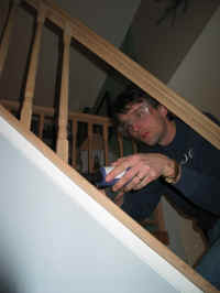 Tim installing balusters