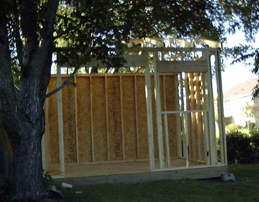 ... weekend of June 19 by building the foundation and floor for the shed